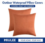 MIULEE Decorative Outdoor Pillow Covers Fall 18x18 Orange