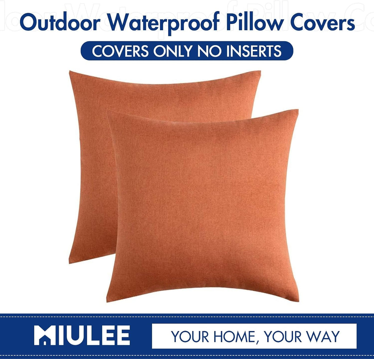 MIULEE Decorative Outdoor Pillow Covers Fall 18x18 Orange