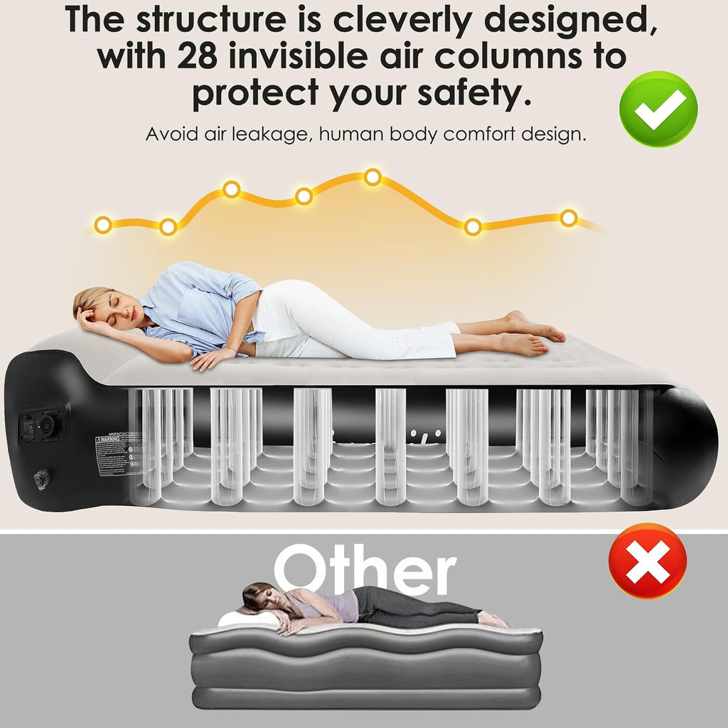 Portable Air Mattress Queen with Built in Pump for Home and Office