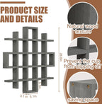 Suzile Mug Display Shelf Wall Mounted,Grid Size 5.1x5.1x3in,Grey