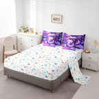Feelyou Kids Cute Axolotl Comforter Set with Sheets Twin Size, Galaxy Planet Space 7 Pieces Bedding Set Boys Girls Cartoon Animal Bed in A Bag Dreamy Starry Teens Bed Set Bedroom Decor 7Pcs