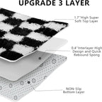 Checkered Area Rugs for Bedroom Living Room, 4x6 Black and White Fluffy Soft - Image 6