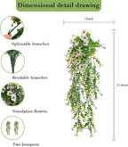 Artificial Hanging Flowers for Outdoors, 2 Pcs UV Resistant Artificial Outdoor Flowers, Not-Fading Fake Hanging Plant for Outdoor Planters for Home Garden Porch Yard Decor