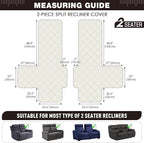TAOCOCO 100% Waterproof Loveseat Recliner Cover, Non Slip Split Loveseat Covers - Image 5