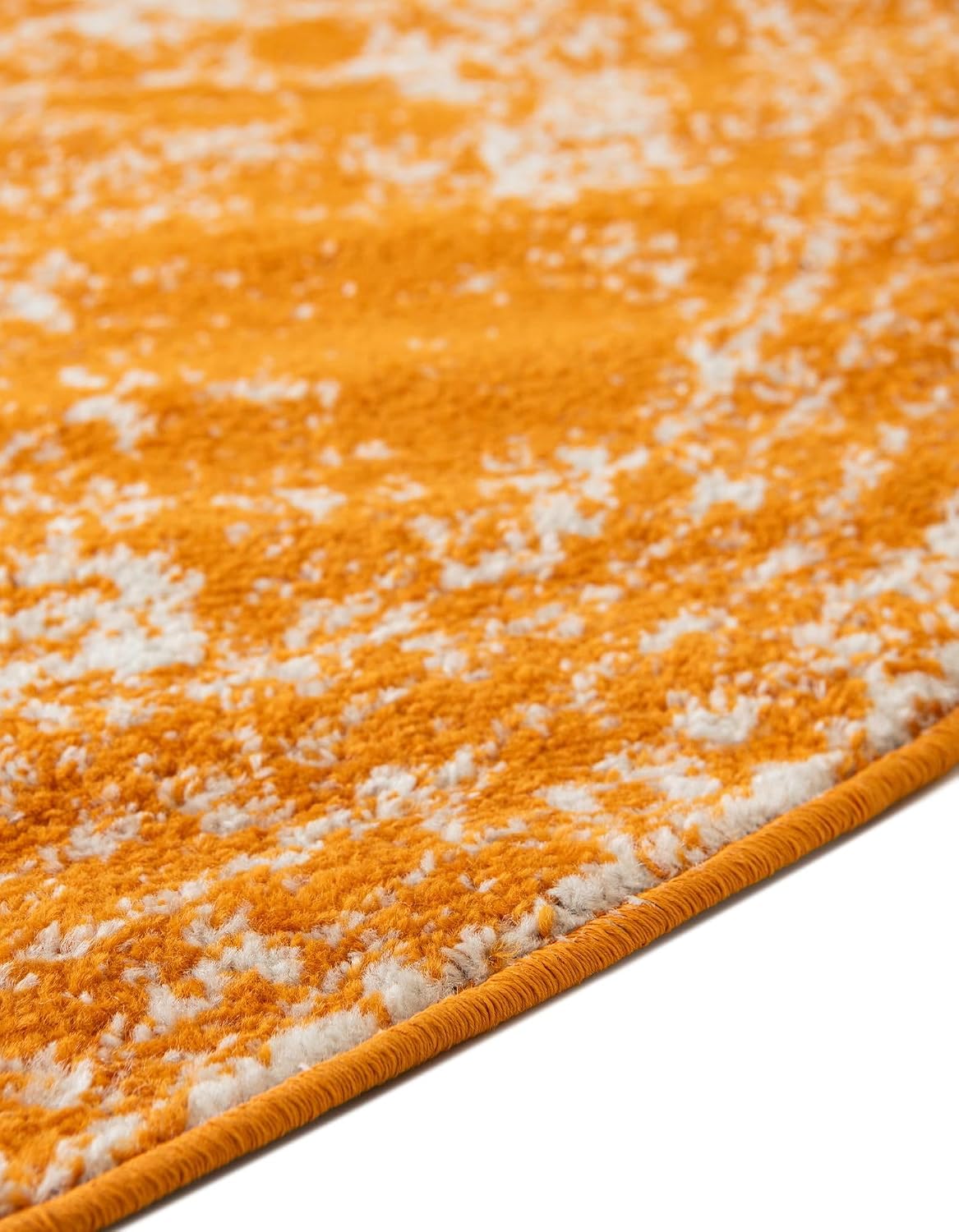 Unique Loom Bromley Collection Area Rug - Wells (3' 1" Round Orange/Ivory)