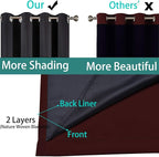 Yakamok Completely Blackout Curtains 2 Thick Layers Thermal Insulated Drapes - Image 5