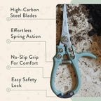 Modern Sprout Pruning Shears - Garden Snips - Herb Scissors - Sage 1-Pack