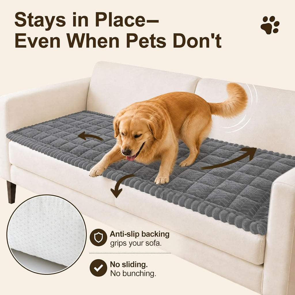 decorUhome Couch Cover for Dogs, Non-Slip Plush Thick Pet Couch Protector
