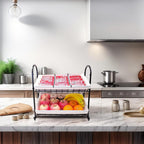 Stackable Candy Display Rack with Canvas Cover|Stackable Candy Organizer|Multi-Function Snack Rack&Shelf for Chips |Perfect Display Solution for Stores (White, Medium)