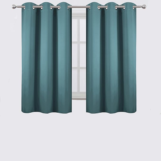 LEMOMO Sea Teal Thermal Blackout Curtains/38 x 54 Inch/Set of 2 Panels Room - Image 2