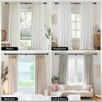 Curtain Rods 36-88 Inch, Black 1 Inch Adjustable Heavy Duty Curtain Rods for Windows, Decorative Modern Window Treatment Rod, Telescopic Splicing Metal Drapery Pole, Easy Installation