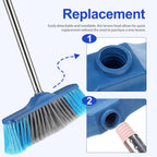 Threaded Broom Head Replacement, Soft Bristles for Household Floor Cleaning