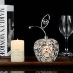 Set of 3 Crystal Metal Pineapple Pear Table Centerpiece Handmade Crystal Candlestick Hollow Fruit Ornament Home Party Wedding Holiday Bar Decoration (Silver, Set of 3)