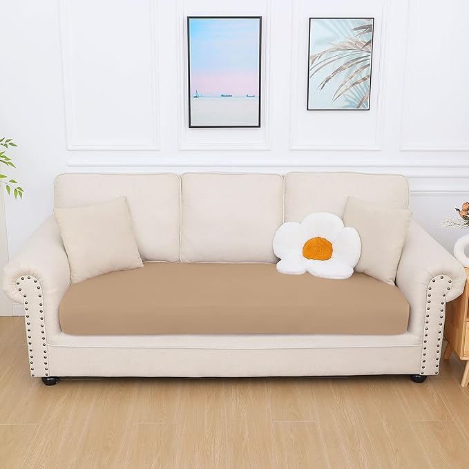 hyha Milk Silk Couch Cushion Covers, Soft Magic Sofa Covers Washable - Image 7