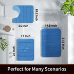 Yimobra Memory Foam Bath Mat, Super Soft Absorbent Bathroom Rug Non Slip, Quick Dry, Machine Washable Floor Carpet for Tub Shower, Home Decor Accessories, 24x17, Blue