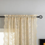 YJ YANJUN Vintage Lace Curtains-Victorian Floral Sheer 80 inch Long Curtains - Image 3