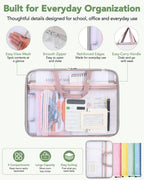 8 Mesh Zipper Pouches + 1 File Organizer Bag,9‑Pc Document Organizer Set