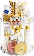 Yieach 2 Tier Bathroom Counter Organizer,Tiered Bathroom Organizer for Makeup,Perfume,Beauty Products,Skincare Organizers Shelf,Vanity Storage Tray for Bedroom,Spice Racks for Kitchen Corner,Rectangle