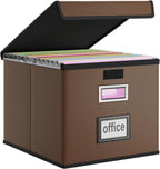 File Organizer Box with Lids, Collapsible File Folder Organizer