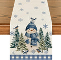 Artoid Mode Blue Snowman Winter Table Runner Home Party Decor 13x90 Inch