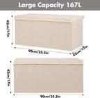popoly 167L Large Toy Box Storage with Lid, Collapsible Kids Toy Storage