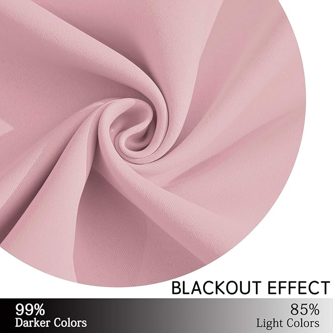 Yakamok Pink Curtains Room Darkening Thermal Insulated - Image 6
