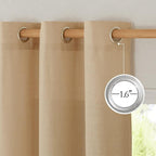 NICETOWN Burlap Linen Kitchen Curtains 36 inch Length, Decorative Thick Flax - Image 2
