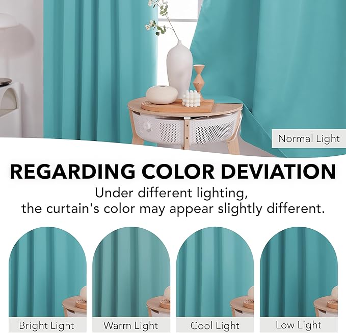 Deconovo Blackout Curtains, Thermal Insulated, W52 x L95 2 Panels, Back Tab - Image 3