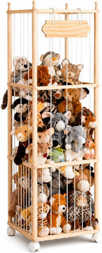 TANONE Stuffed Animal Storage with Wheels - Large Stuffy Storage for Kids