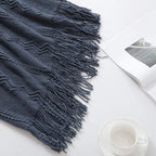 BOURINA Navy Throw Blanket 60x80 Inches Throw Textured Solid Soft Sofa Throw - Image 3