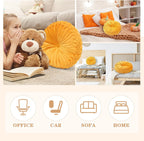 Drydiet 1 Pcs Round Pumpkin Throw Pillow Fall Pillow(Yellow,15'')