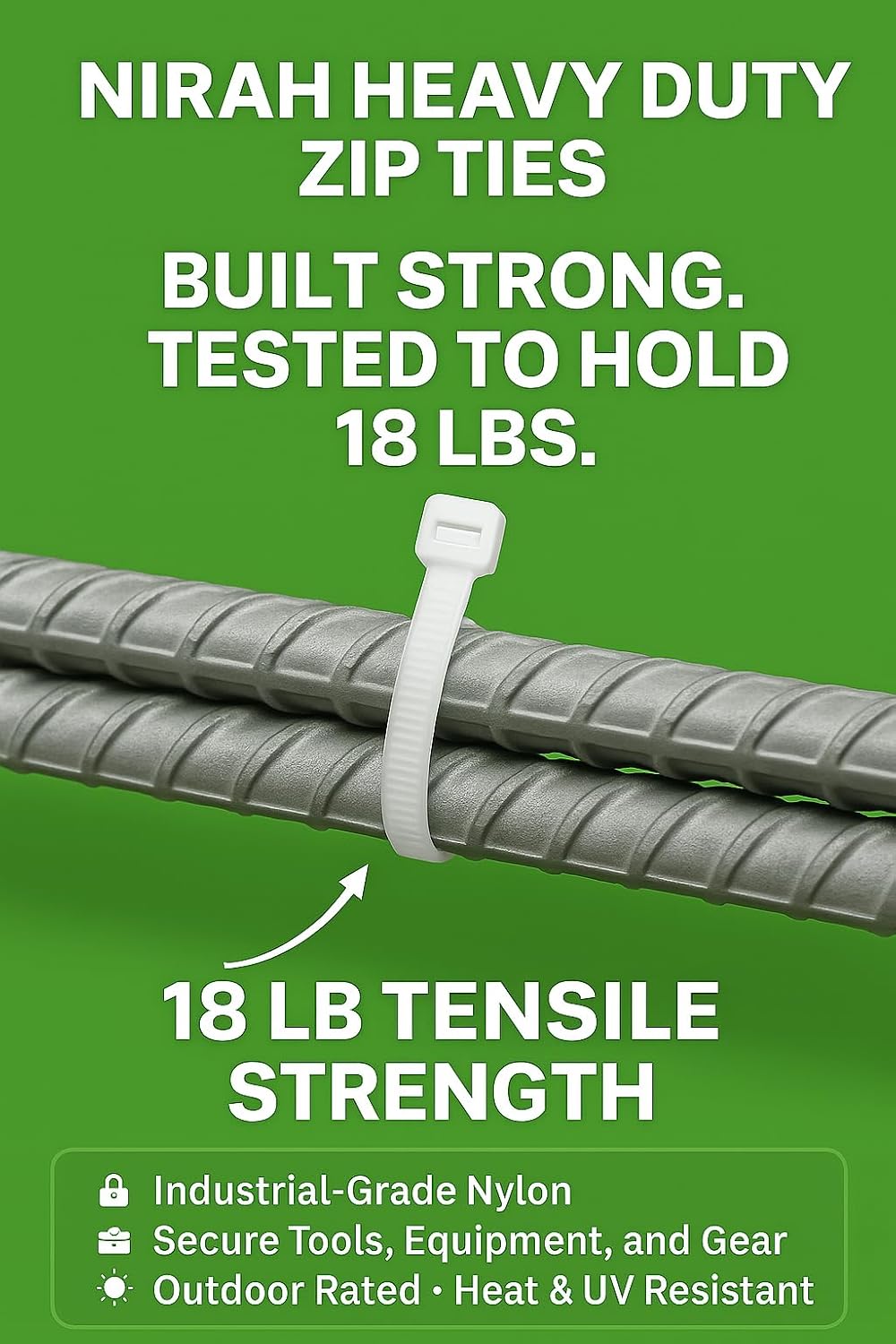 Small Zip Ties 4 inch Clear, 18lb Strength, 1000 pack UV-Resistant, Self-locking PA 66 Nylon Small Cable Ties for Home, Office, Garden, Cable Management by Nirah