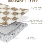 4x6 Checkered Area Rugs for Bedroom, Fluffy Beige and White Checkered Rug Fuzzy - Image 5