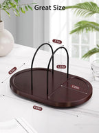 Walnut Rotating Napkin Holder with Salt & Pepper Shaker Storage