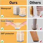 Clear Square Chair Leg Protector for Hardwood Floors (1 1/4 Inch)