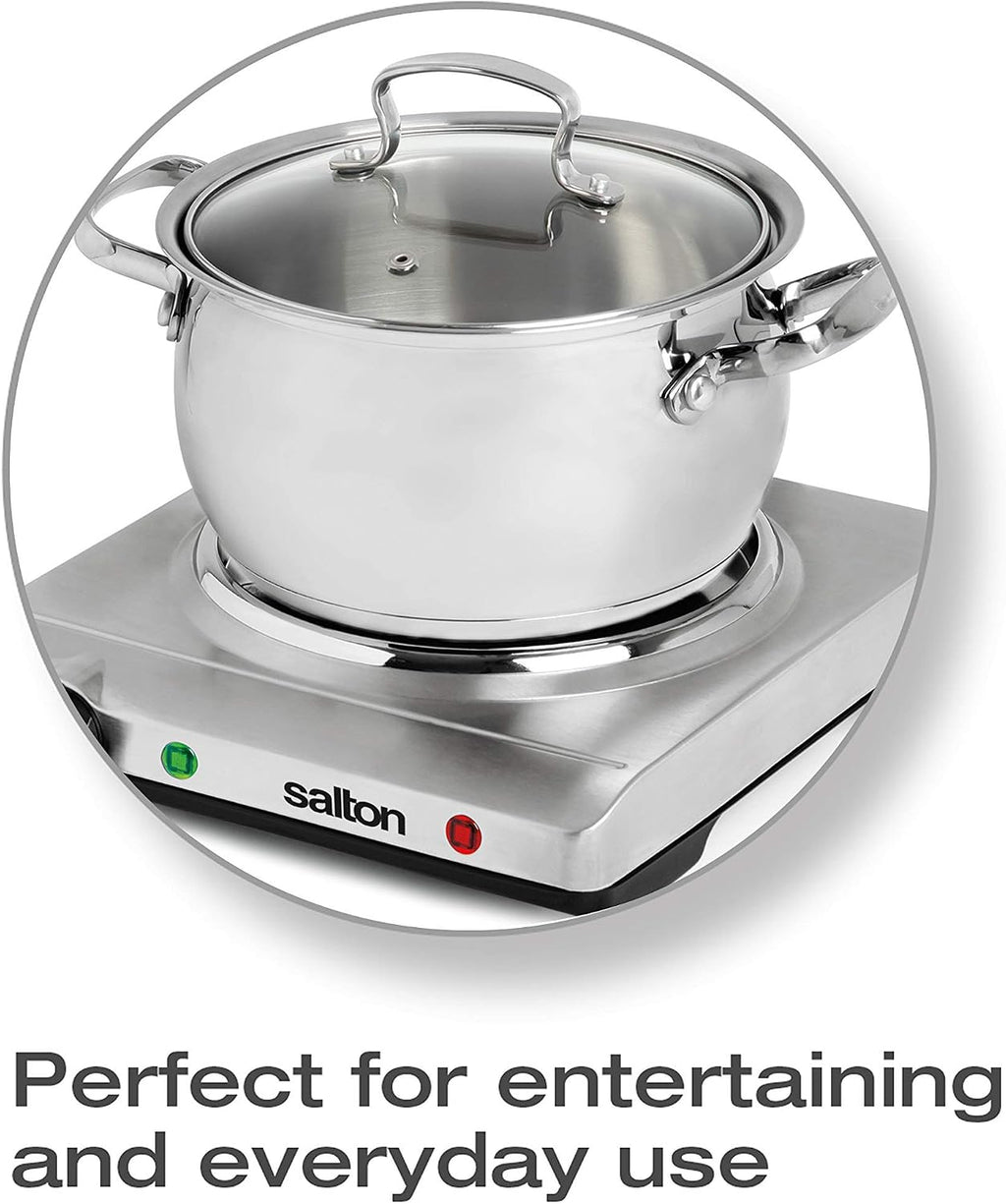 Salton Single Stainless Steel Coil Portable Electric Cooktop, 1.36 kg