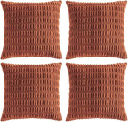 Fancy Homi 4 Packs Rust Decorative Throw Pillow Covers 20x20 Inch by Fancy+Homi