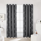 Deconovo Designer Series Silver Cubic Print Blackout Curtains - Image 2