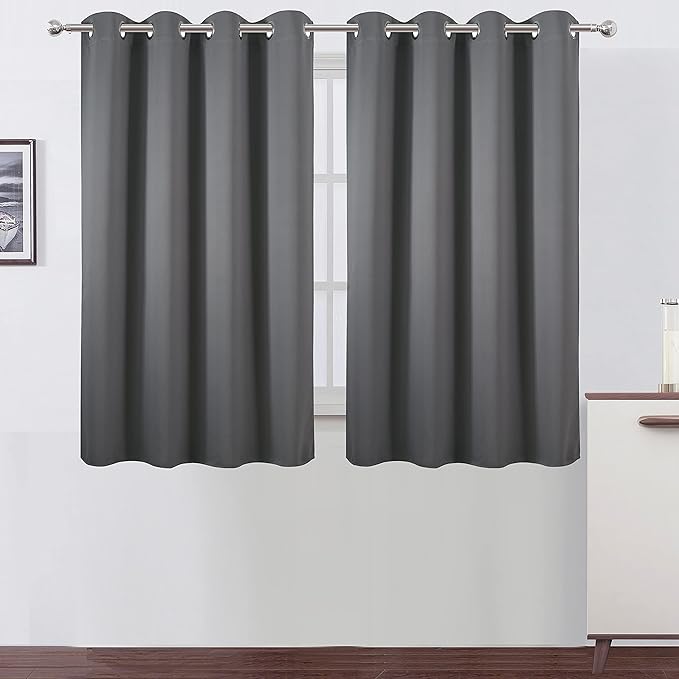 LEMOMO Frost Grey Thermal Blackout Curtains/52 x 54 Inch/Set of 2 Panels Room by Lemomo