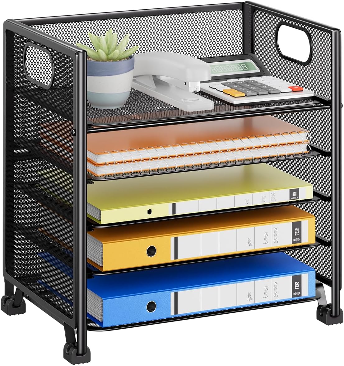 Simple Trending 5 Tier Paper Organizer, File Organizer for Desk, Black