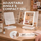 Makeup Mirror with Lights, Rechargeable Trifold 1X/2X/3X Magnification