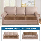 H.VERSAILTEX Velvet Stretch Couch Cushion Cover Plush Cushion Slipcover - Image 3