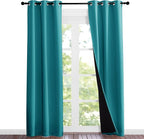 NICETOWN Peacock Teal Blackout Curtains 84 inches Long, Full Light Blocking - Image 2