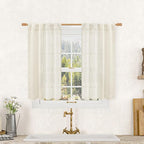 LAMIT Semi Sheer Linen Curtains 40 Inch Length by LAMIT