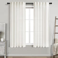 Nanspring Beige White Linen Curtains 63 Inch Length by Nanspring