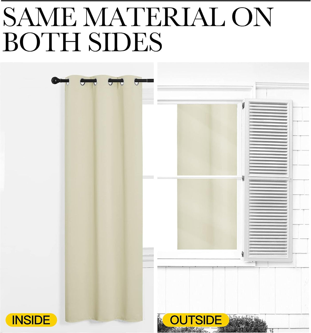NICETOWN Beige Room Darkening Curtains for Kitchen 42" w x 48" L 2 Panels