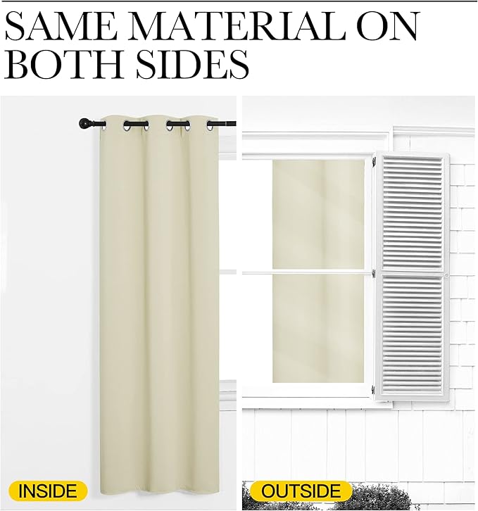 NICETOWN Beige Room Darkening Curtains 96" Long - Image 6