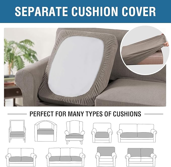H.VERSAILTEX 4 Piece Stretch Sofa Covers - Image 4