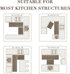 BSICPRO Kitchen Rugs Sets of 2, Non Slip Kitchen Mats for Floor, Brown