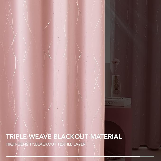 Deconovo Pink Blackout Curtains - Image 5